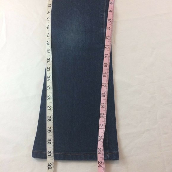 Faded Glory Jeans Size 8 Girls  Straight Leg Dark Wash Elastic Waistline Kids - Picture 11 of 12